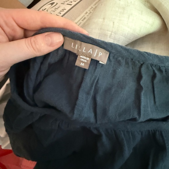 Lilla P Cotton Blue Button-Down Dress sz M Classic Scandi Girl Lagom Normcore - Picture 7 of 8